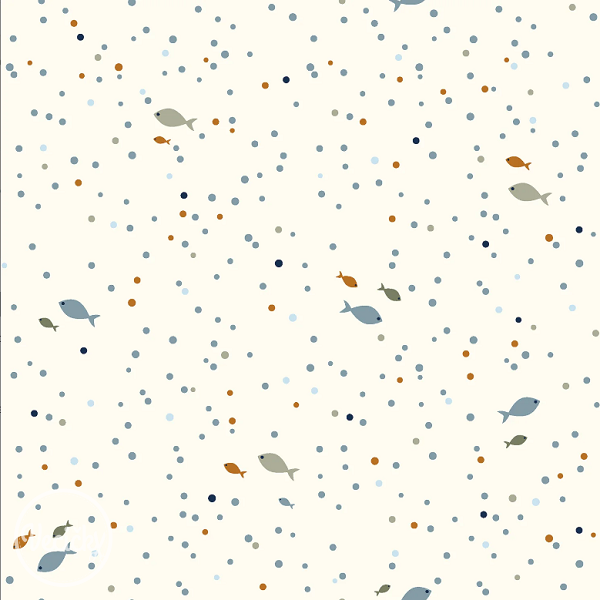 Bavlna popelín - fish off white