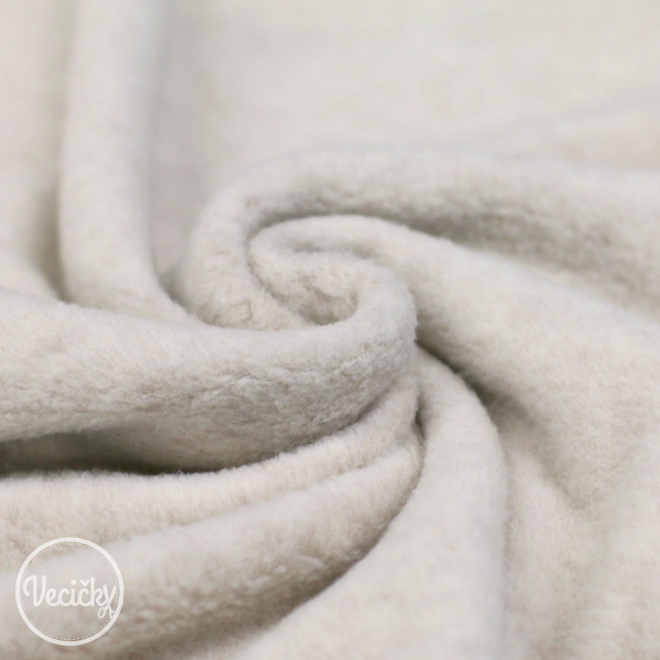 FLEECE bavlna - light beige melange