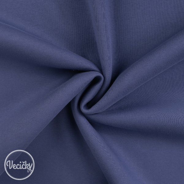 Hrubá počesaná teplákovina light navy