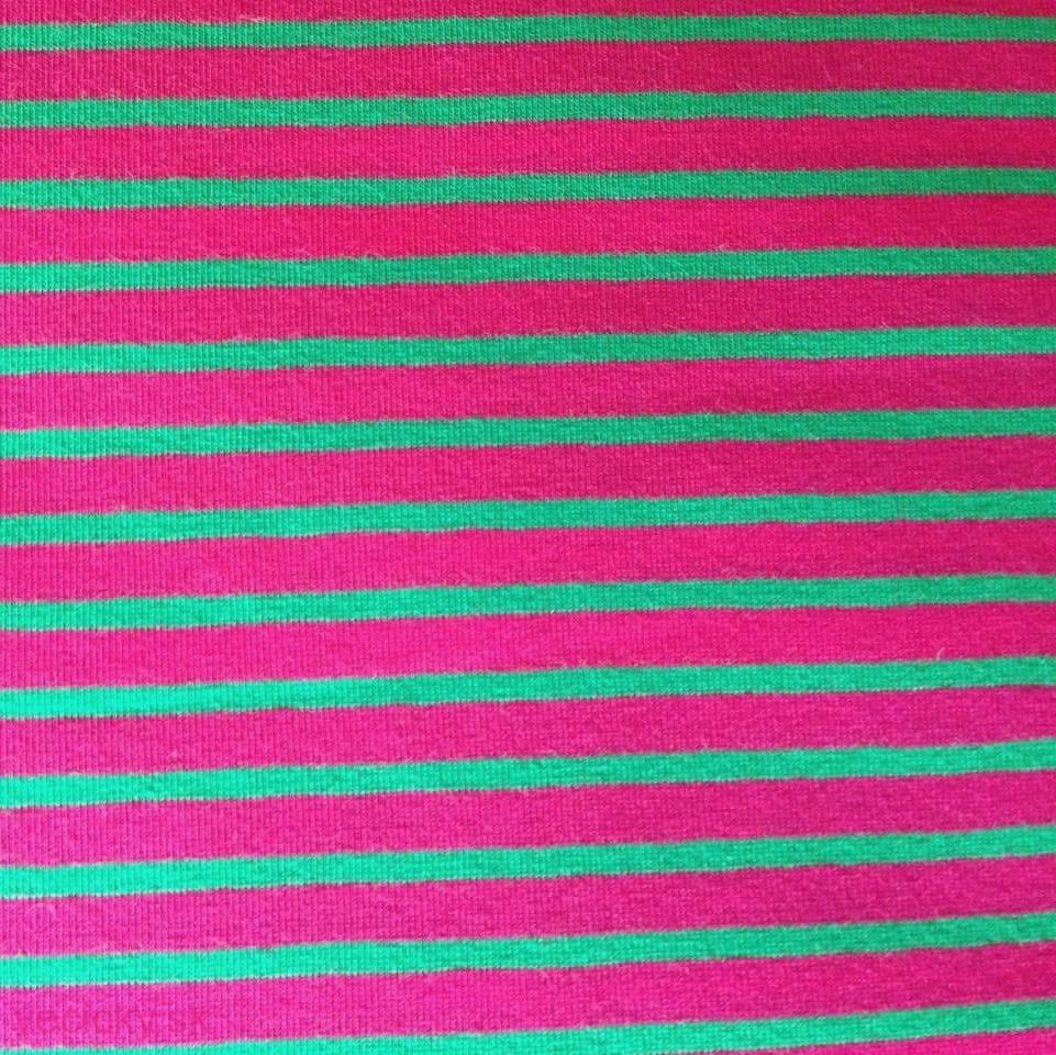 ÚPLET - CAMPANTE pásik zeleno-ružový II - zbytok 35 cm