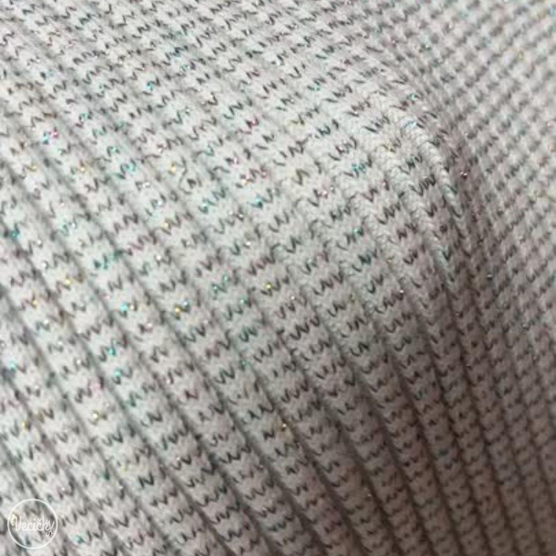 Hrubý rebrovaný patent 630gr - lurex ecru/multicolor