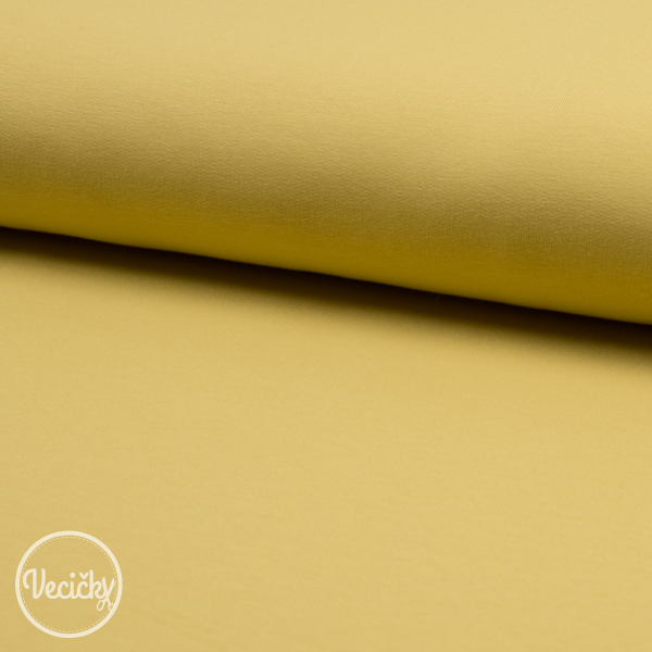 Organická nepočesaná elastická teplákovina - dusty yellow