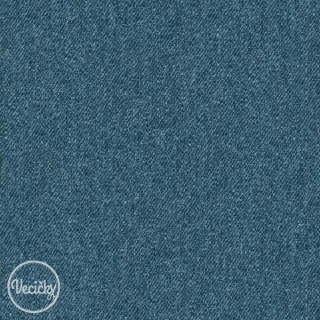 Organická TEPLÁKOVINA nepočesaná - jeans petrol