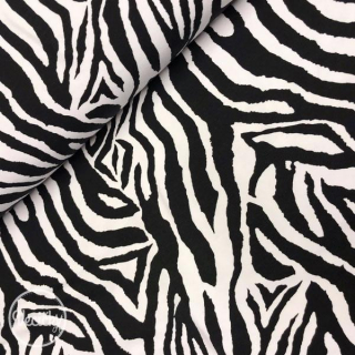 Počesaná organická elastická teplákovina - zebra