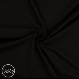 Jednolícny elastický úplet - black - zbytok 70 cm