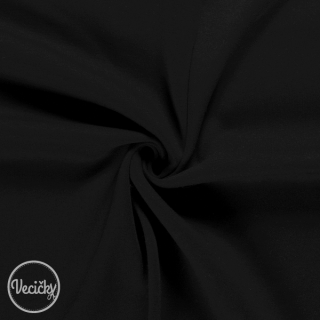 Hrubá počesaná teplákovina - black - zbytok 25 cm