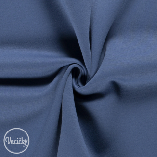 Hrubá počesaná teplákovina - indigo