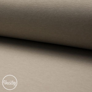 Hrubá počesaná teplákovina beige melange zbytok 140 cm