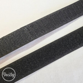 suchý zips háčik+vlas 40mm - čierny