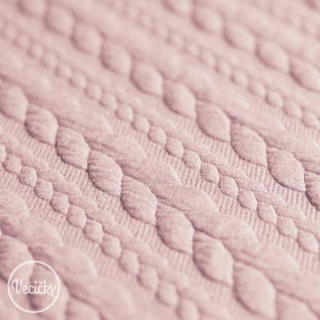 Pletenina žakár vrkoče - nude pink