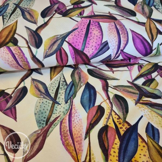 organický ÚPLET - pink leaves - zbytok 60 cm