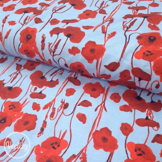 ÚPLET - painted poppies - zbytok 70 cm