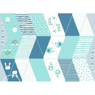 Bavlna popelín - panel baby garland light blue - 1ks zbytok