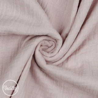 Organická dvojitá gázovina - soft rose - zbytok 40 cm