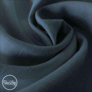 100% bio praný ľan dusty blue - zbytok 50 cm