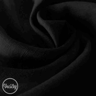 100% bio praný ľan black - zbytok 80 cm