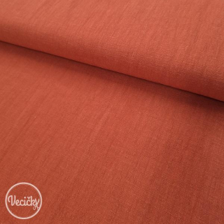 Stonewashed linen/cotton - dark terra - zbytok 50 cm
