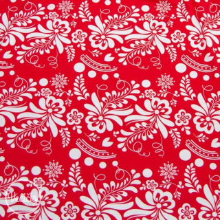 TEPLÁKOVINA - red/white/ folk ornament MAXI