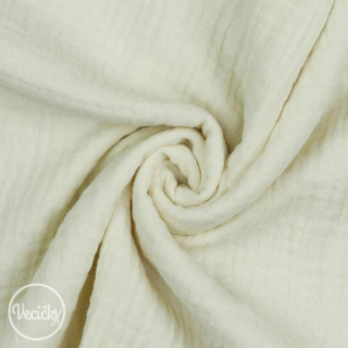 Dvojitá gázovina - off white - zbytok 65 cm