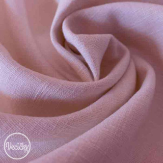 100% bio praný ľan rose - zbytok 30 cm