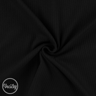 Rebrovaný ÚPLET - black - zbytok 70 cm