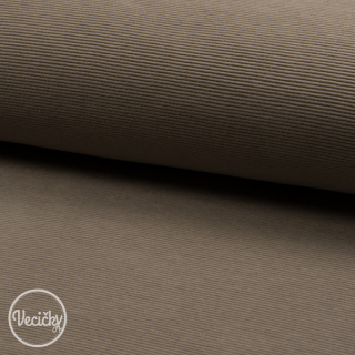 Ottoman rebrovaný ÚPLET - taupe - zbytok 60 cm