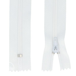 Špirálový zips dĺžka 45 cm pinlock - white