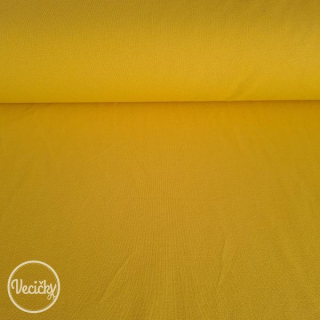 Elastická teplákovina slnečnicovo žltá - zbytok 100 cm