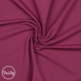Organická elastická teplákovina nepočesaná - purple - zbytok 55 cm