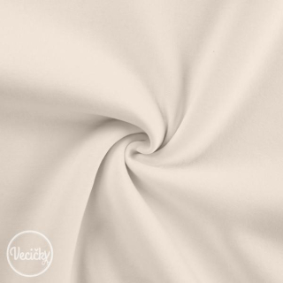 Hrubá počesaná teplákovina ecru - zbytok 90 cm
