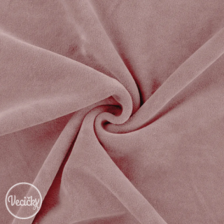 Bavlnený elastický velúr - light rose