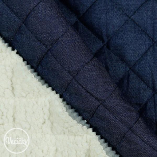 Demin Teddy - indigo - zbytok 65 cm