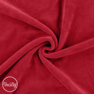 Bavlnený elastický velúr - dark red - zbytok 50 cm