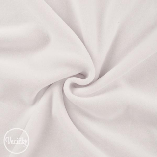 Bavlnený elastický velúr - optical white - zbytok 75 cm