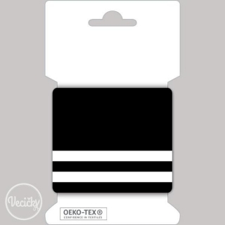 Patent elastický hladký 7cm čierno-biely pásik
