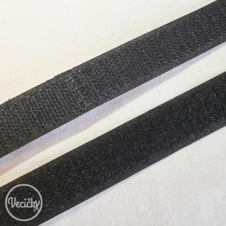suchý zips háčik+vlas 30mm - čierny