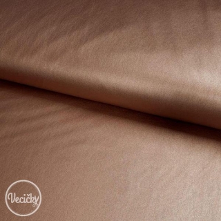 Elastická umelá koža - stretch skin metallic medená