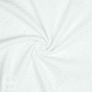 Mušelín- dvojitá gázovina vyšívaný vzor - flowers white