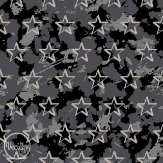 POČESANÁ TEPLÁKOVINA - camouflage star black
