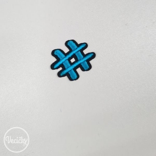 Nažehľovačka hashtag - tyrkys