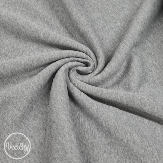 Hrubá počesaná teplákovina - melange grey