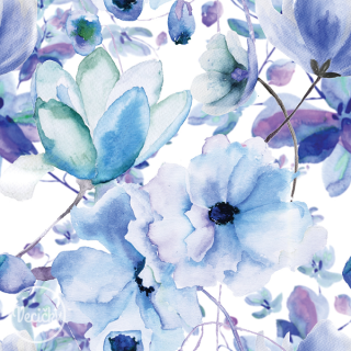 TEPLÁKOVINA - blue flowers
