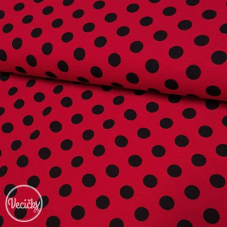 ÚPLET - bodky červeno-čierne 1,5cm