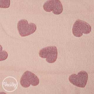 CUDDLE FLEECE - hearts poudre