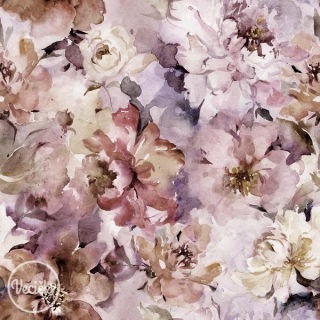 bavlnený KANVAS - peony blush