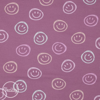 POČESANÁ TEPLÁKOVINA - soft - happy smile lilac