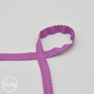 Elastický pásik s bodkami - 12mm - violet