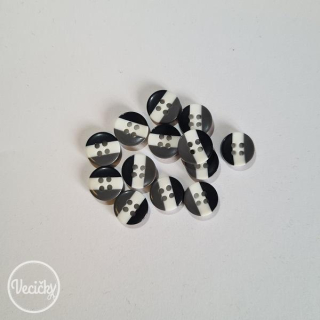 gombičky black/grey/white - 10 mm