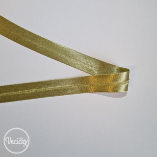 Šikmý prúžok zažehlený 18 mm - satén zlatá