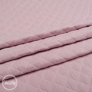 Prešívaná dvojitá gázovina s vatelínom - dusty rose